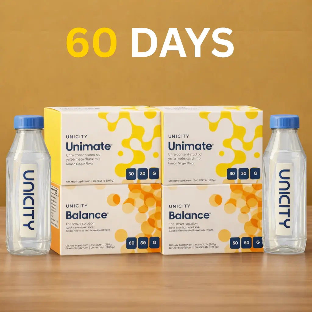 unicity system feel great unimate and balance 60 days Feel Great Sustainable Vitality Pack - 60 Days (Balance + Unimate) - Image 1